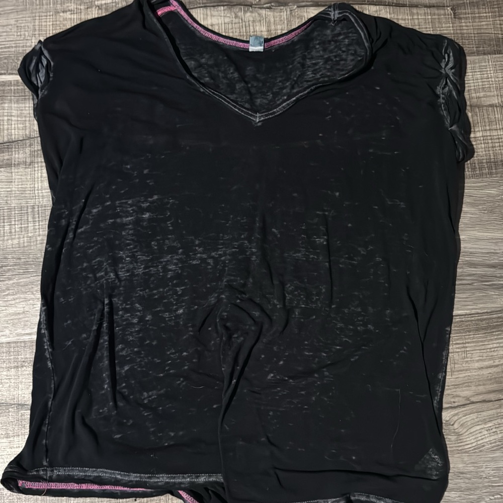 Free People Black V-Neck Women's Top